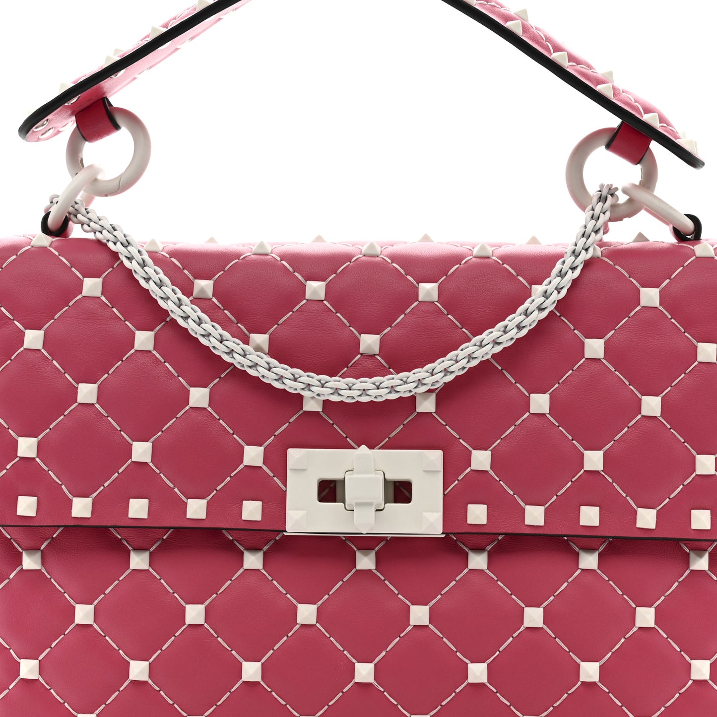 Lambskin Medium Free Rockstud Spike Shoulder Bag Shadow Pink