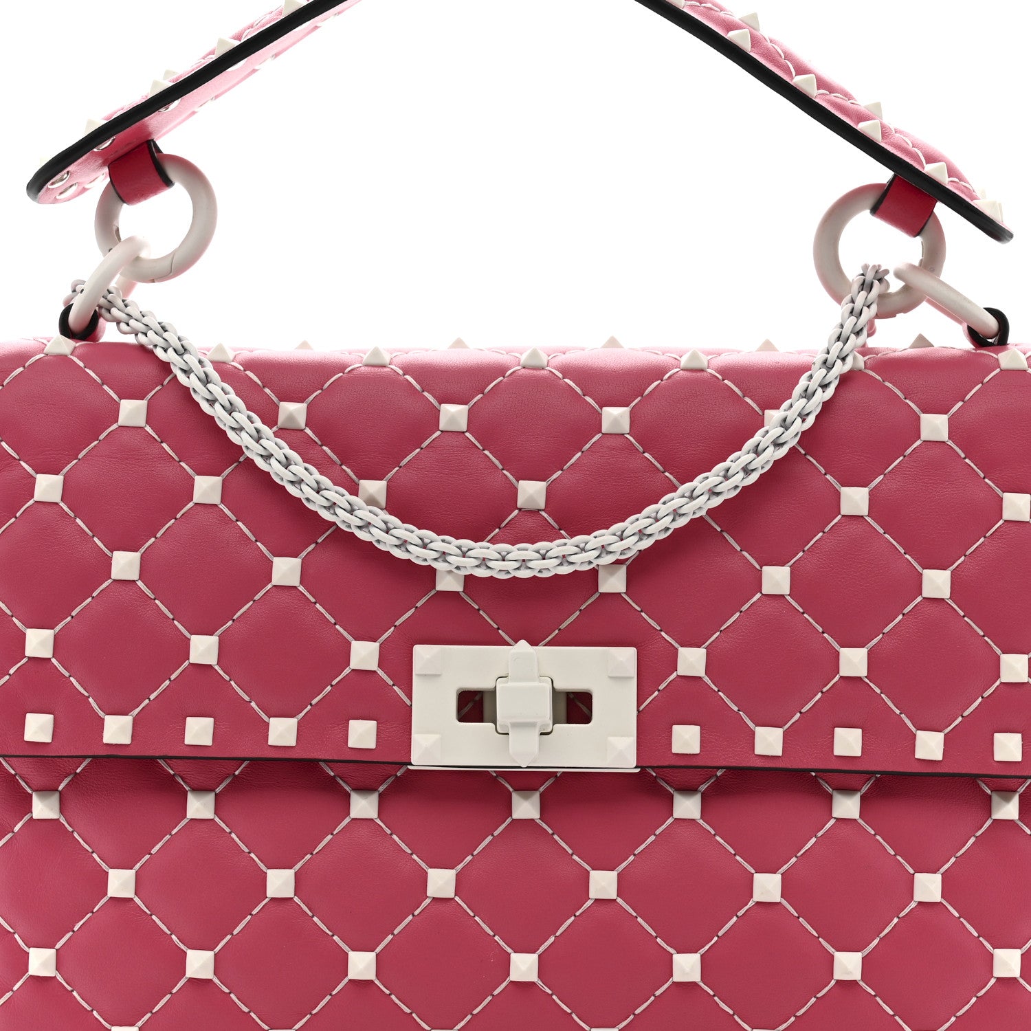 Valentino Garavani Lambskin Medium Free Rockstud Spike Shoulder Bag Shadow Pink 7 of 10