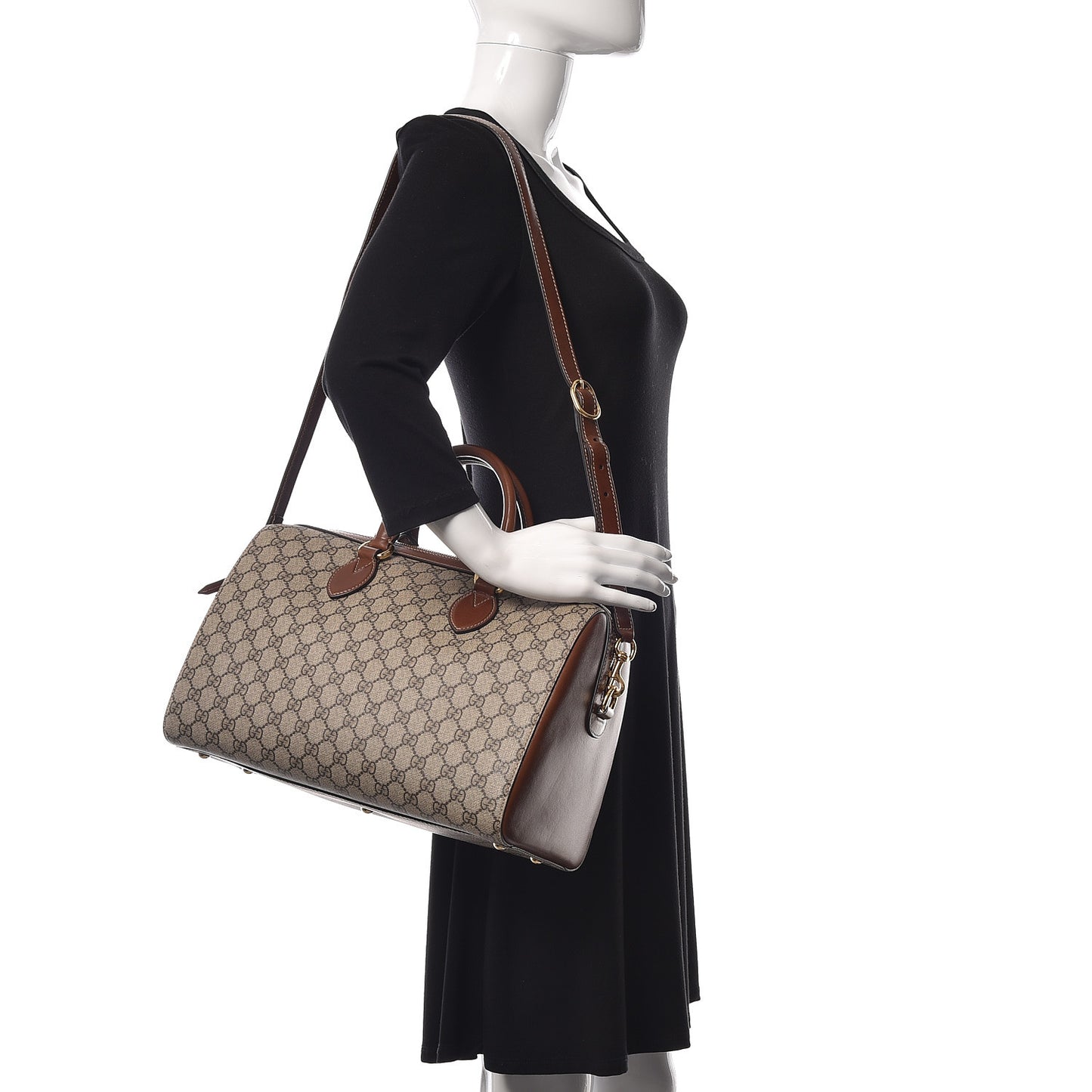 GG Supreme Monogram Medium Boston Beige Cuir