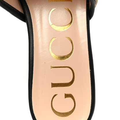 Gucci Monogram Matelasse Diagonal GG Marmont Flat Slide Sandals 35 Beige Ebony Black 7 of 10