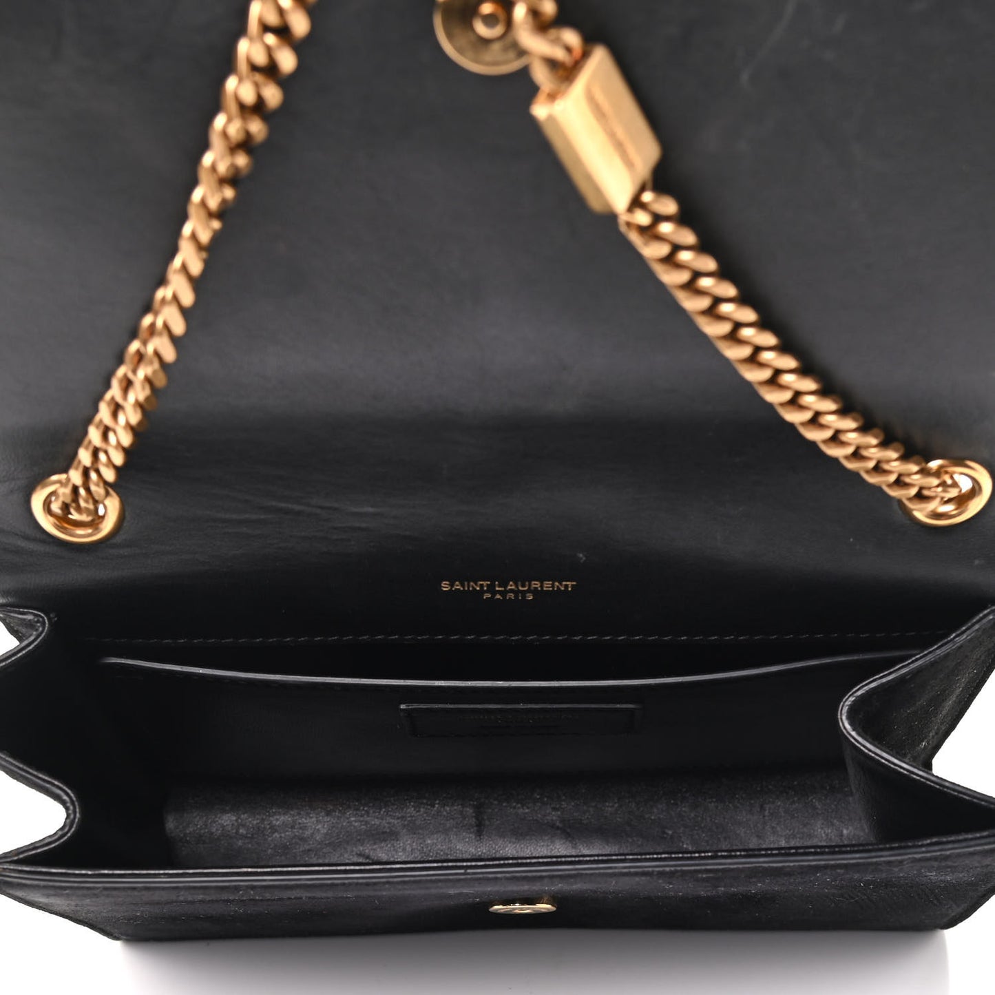 Suede Small Classic Monogram Palm Tree Kate Satchel Black