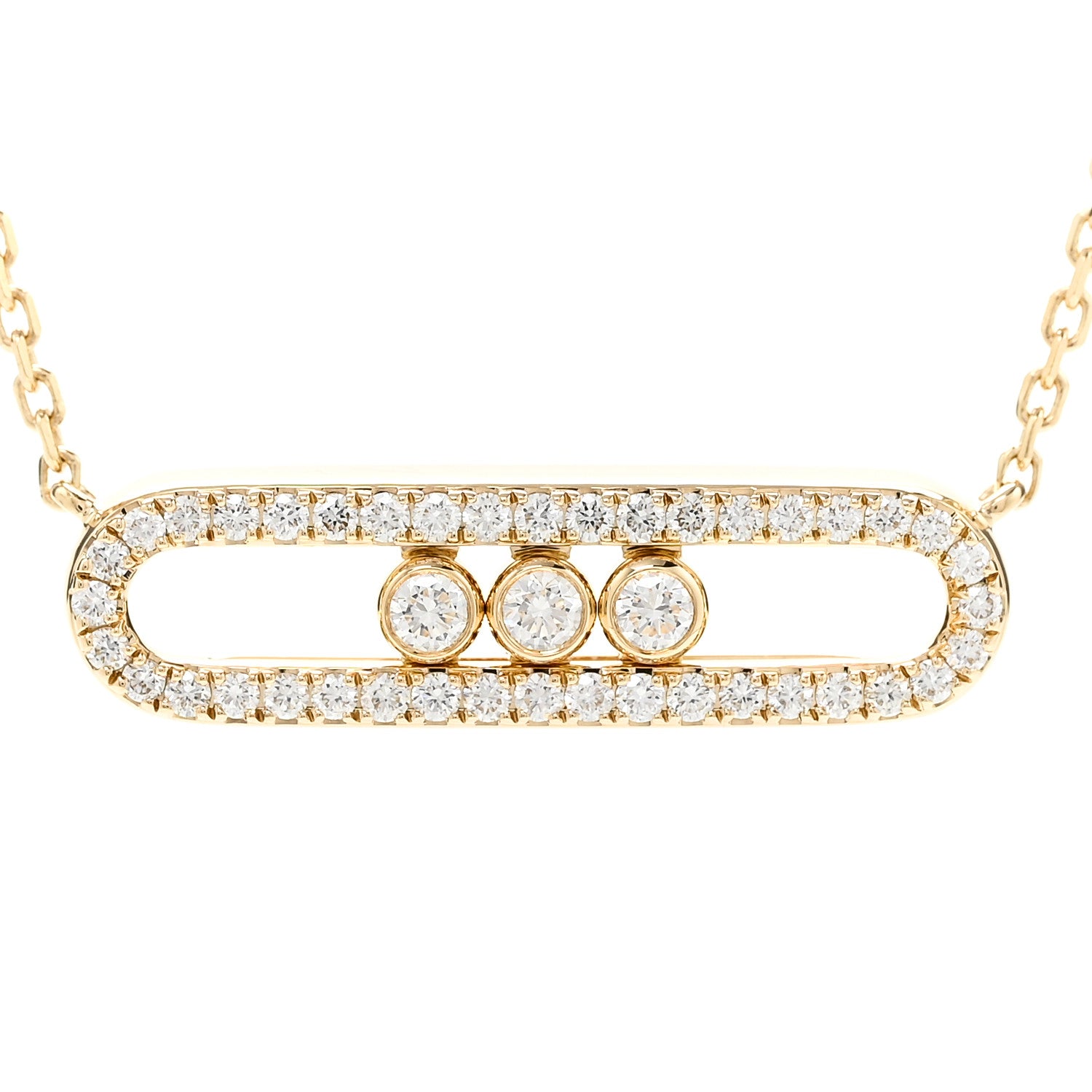 Messika 18K Yellow Gold Diamond Baby Move Classic Pave Necklace 4 of 8