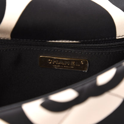 Chanel Fabric Printed Large Chanel 19 Flap Black Ecru 8 of 10