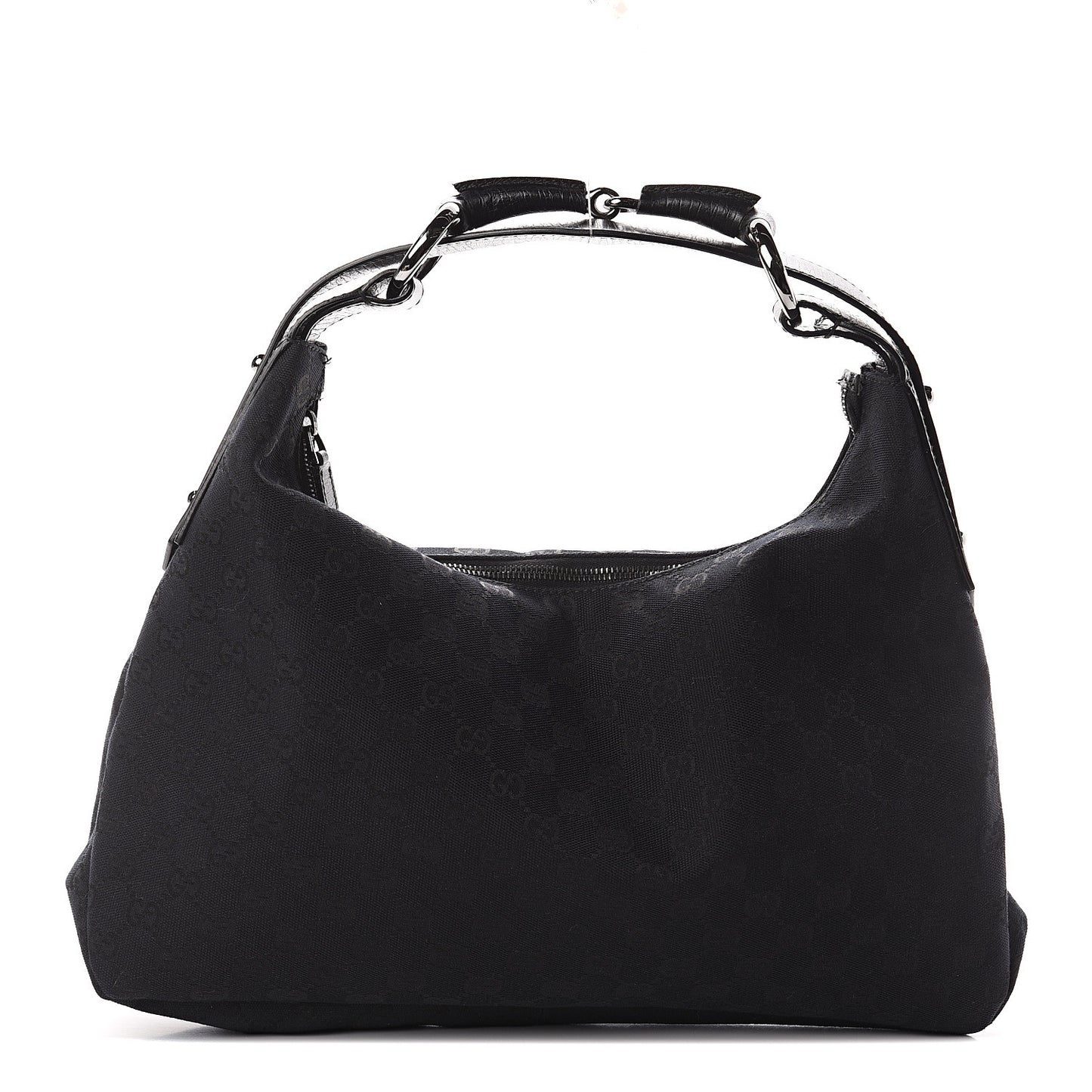 Monogram Medium Horsebit Chain Hobo Black