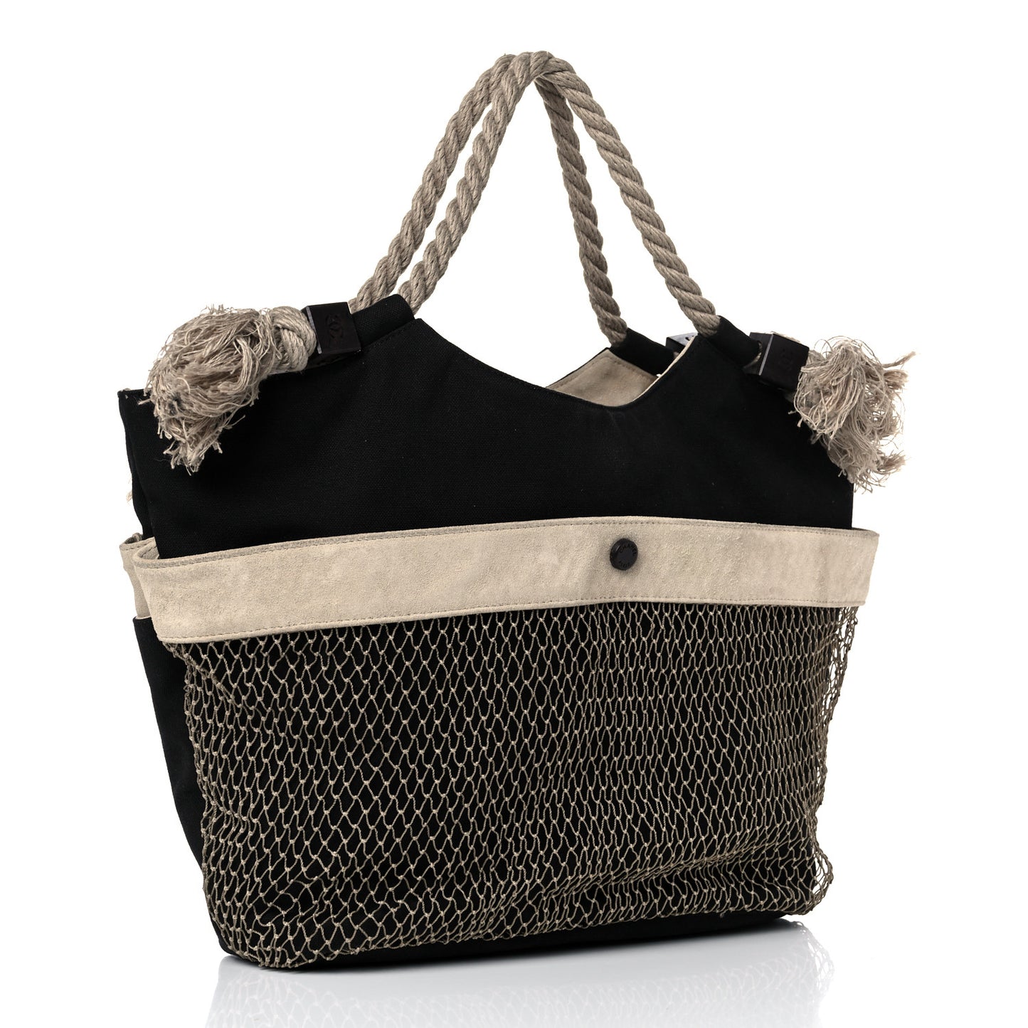 Canvas Cruise Rope Cabas Tote Black