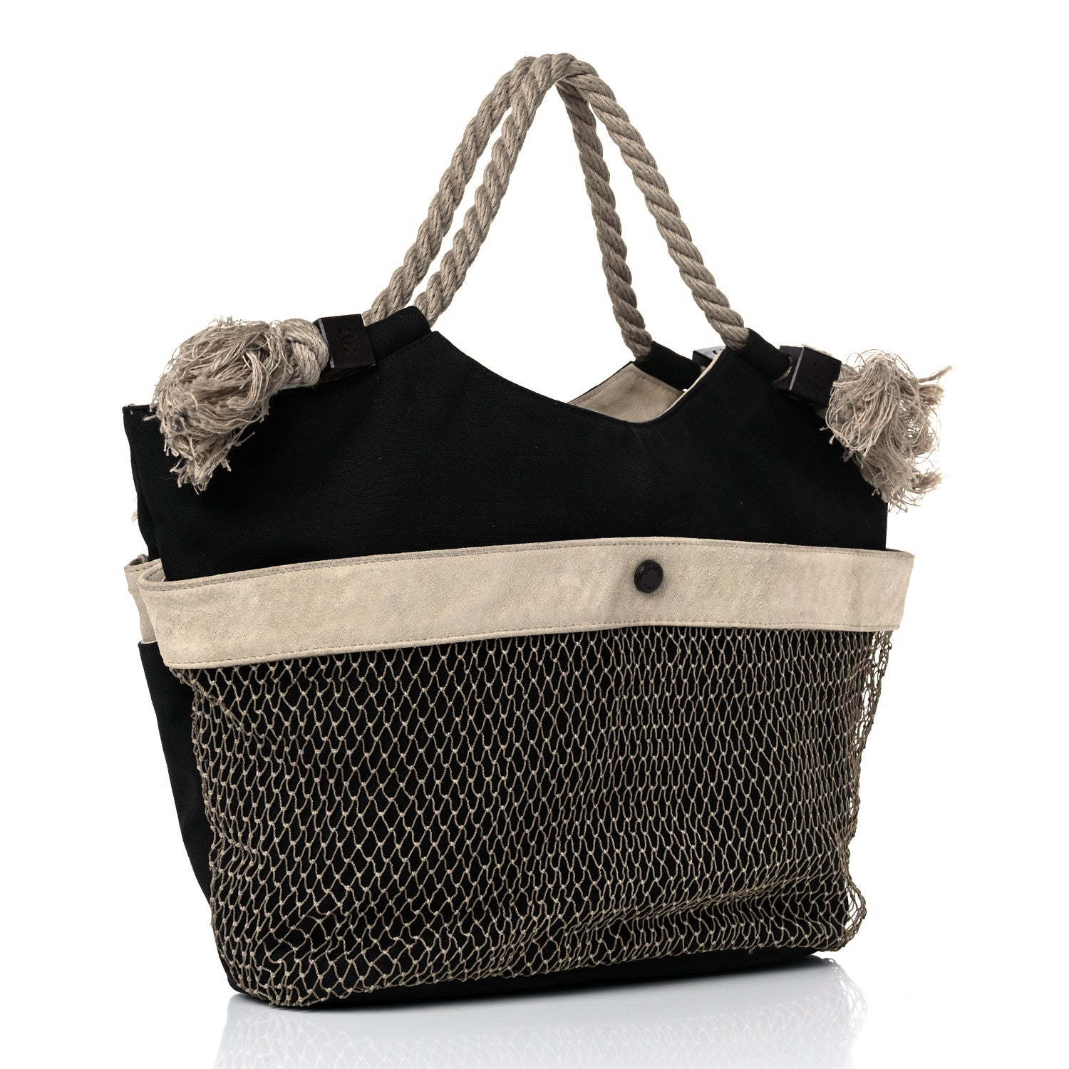 Chanel Canvas Cruise Rope Cabas Tote Black 2 of 13