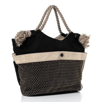 Chanel Canvas Cruise Rope Cabas Tote Black 2 of 13