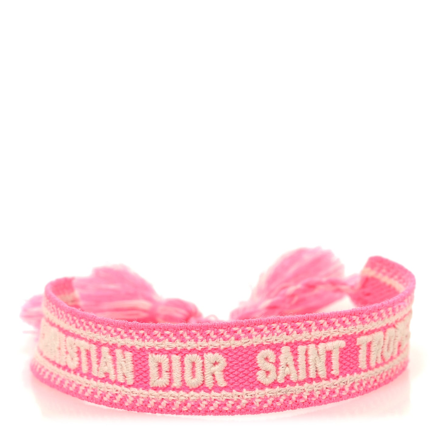 Woven Cotton Saint Tropez Friendship Bracelet Hot Pink