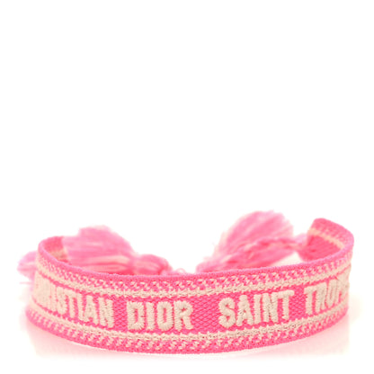 Christian Dior Woven Cotton Saint Tropez Friendship Bracelet Hot Pink 1 of 4