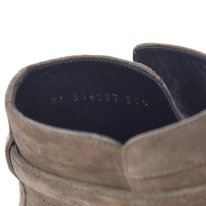 Saint Laurent Suede Womens Blake Ankle Boots 37.5 Kaki Militaire 8 of 10