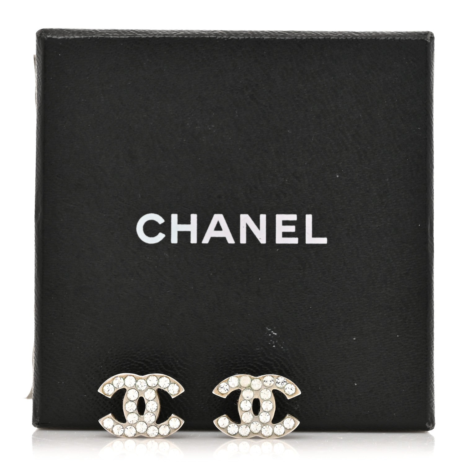 Chanel Crystal Mini Timeless CC Earrings Silver 8 of 8