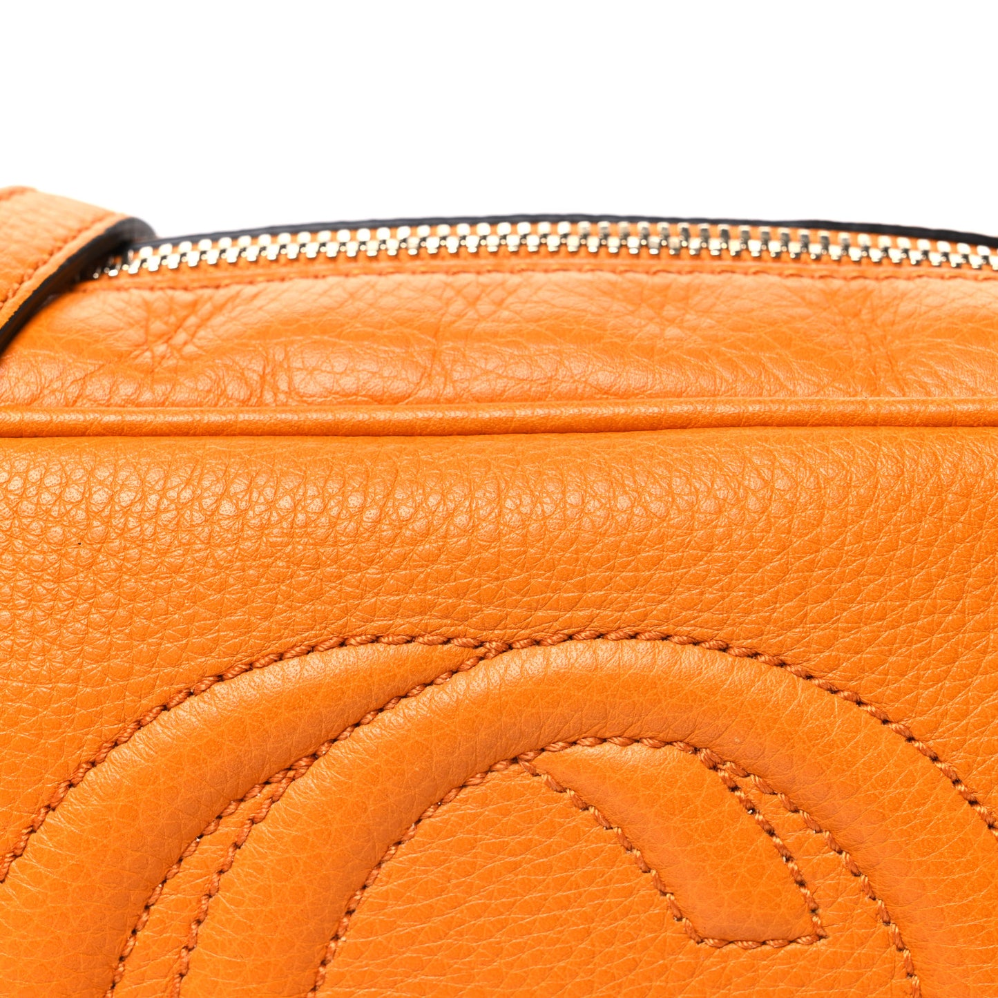 Pebbled Calfskin Small Soho Disco Bag Curcuma