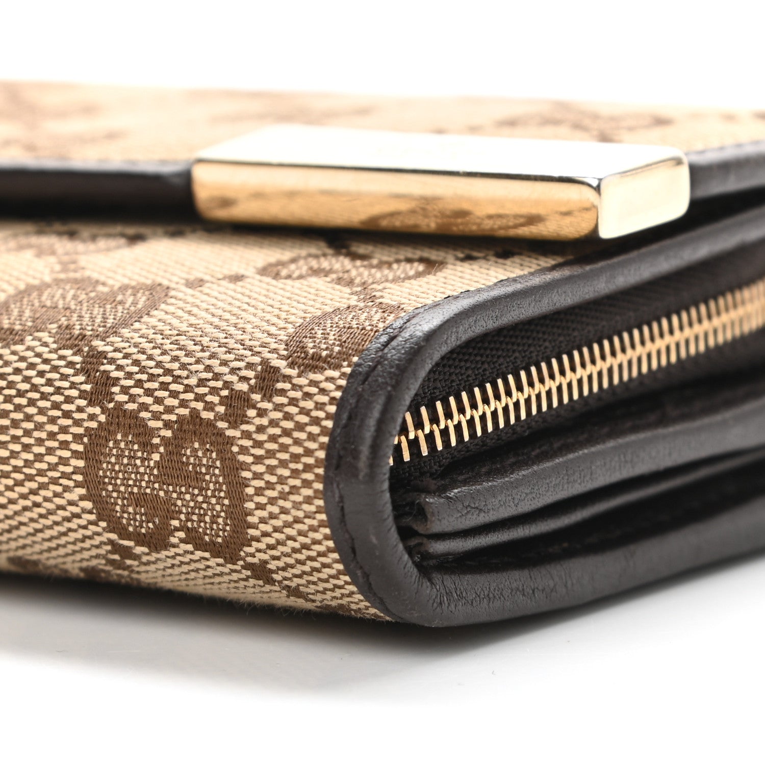 Gucci Monogram Dice Chain Wallet Beige Ebony Chocolate 9 of 9