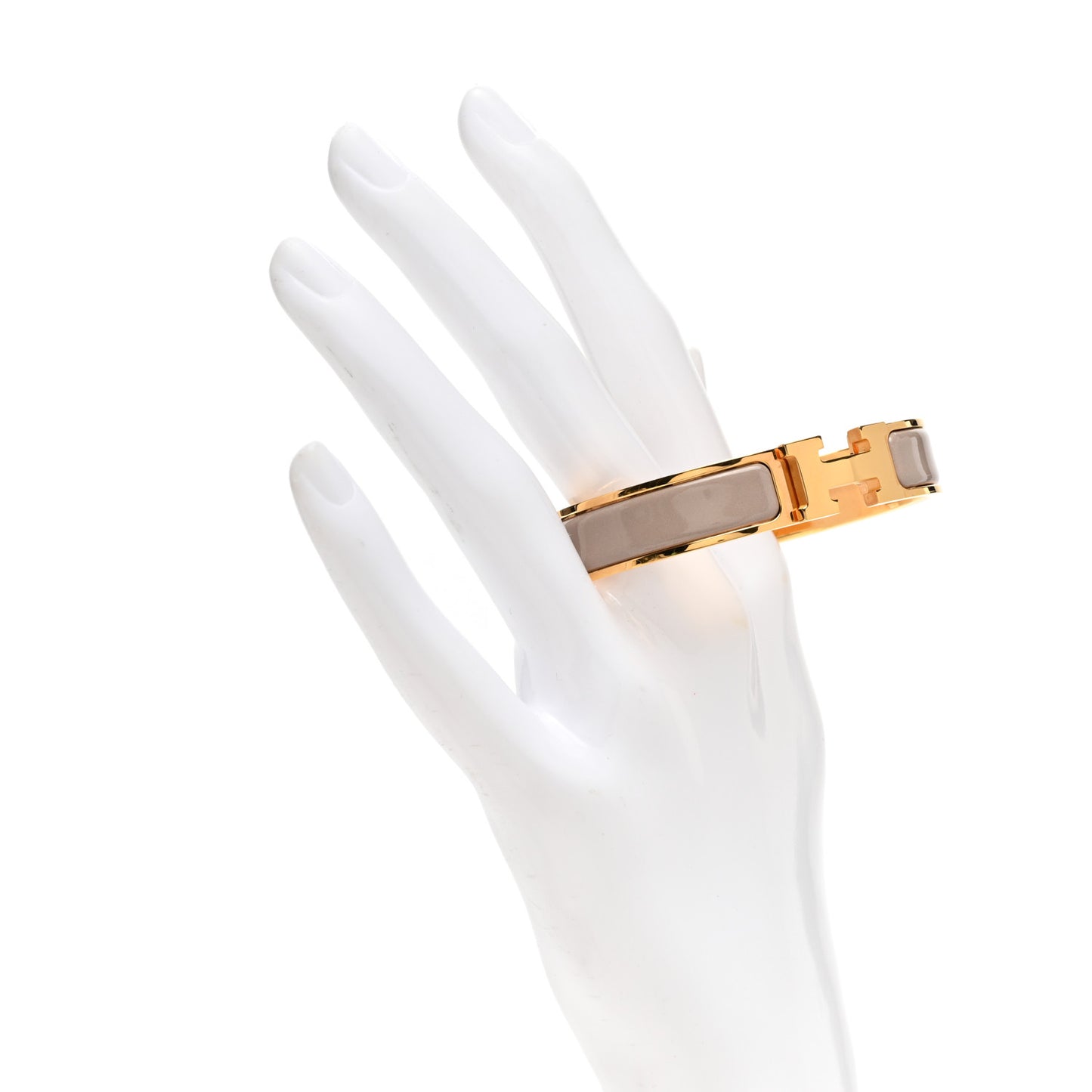 Enamel Narrow Clic Clac H Bracelet PM Marron Glace