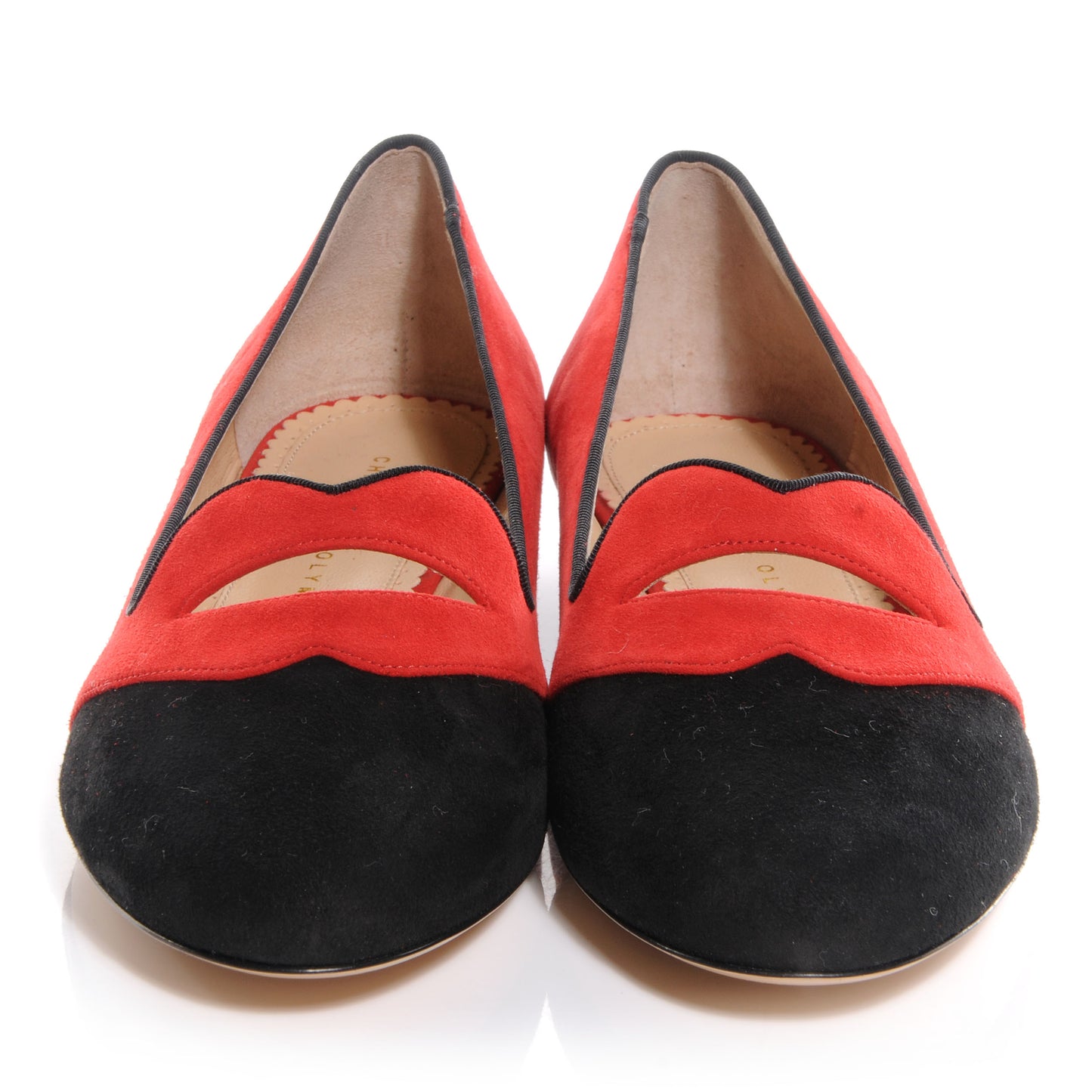 CHARLOTTEOLYMPIASuedeBisouxLip-DetailSmokingSlippers39Red
