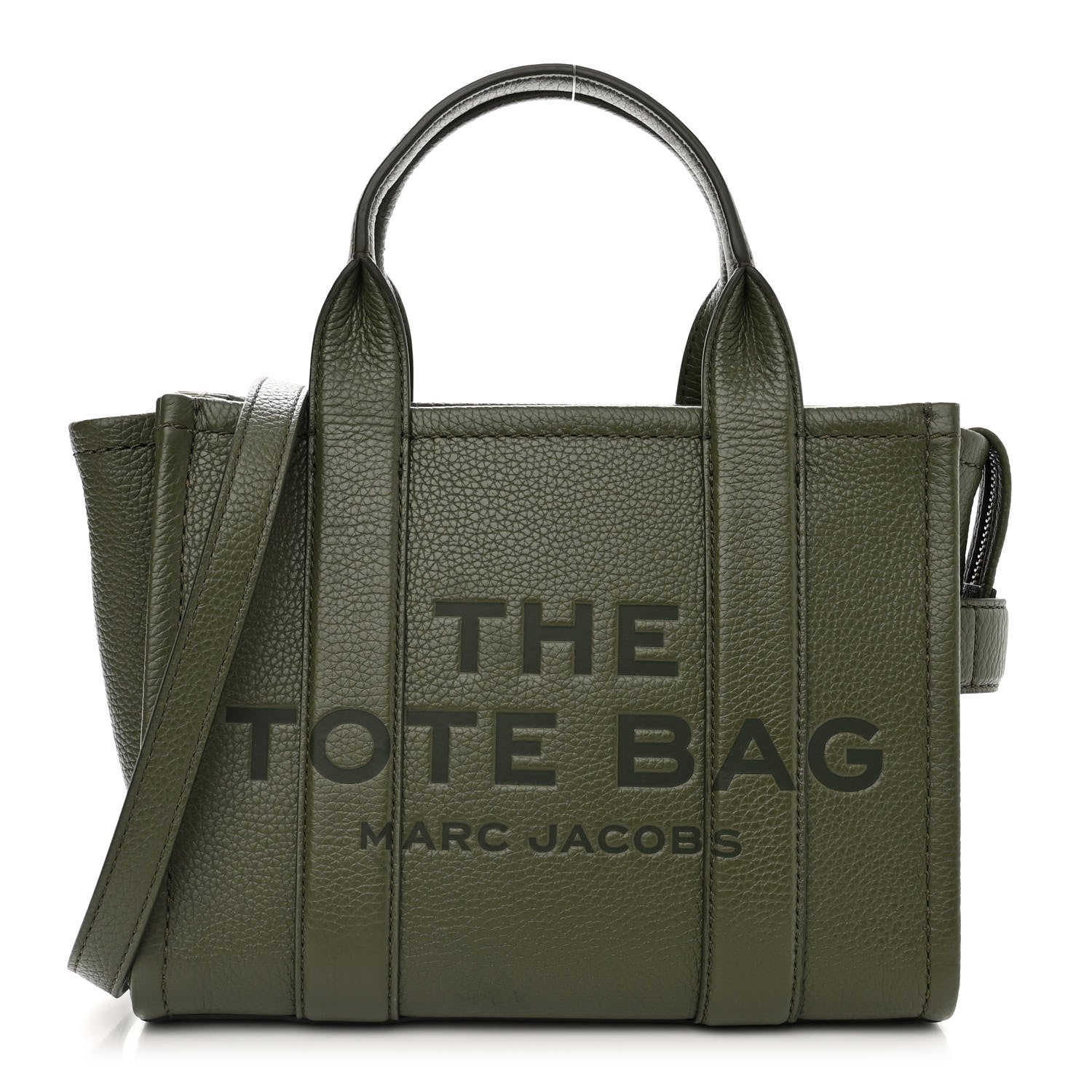 Marc Jacobs Grained Calfskin Small The Tote Bag Bronze Green 1 of 12