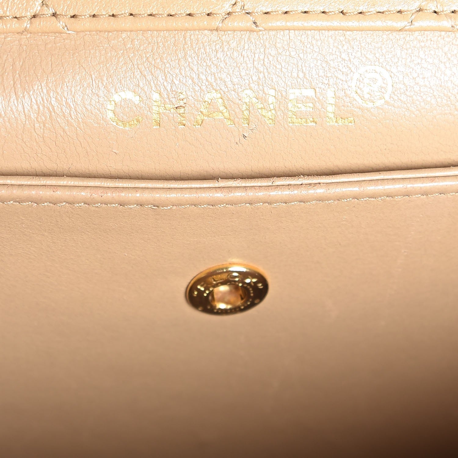 Chanel Lambskin Quilted Trapezoid Shoulder Flap Bag Beige White 6 of 13
