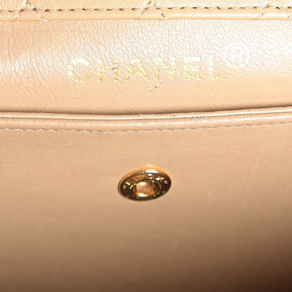 Chanel Lambskin Quilted Trapezoid Shoulder Flap Bag Beige White 6 of 13