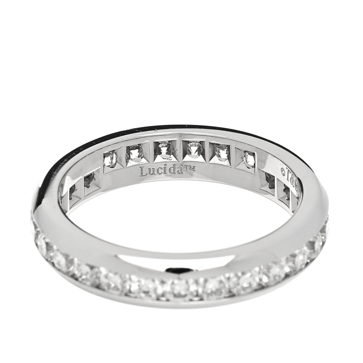 Tiffany Platinum Diamond 4mm Lucida Full Circle Band Ring  50 5.5 5 of 6
