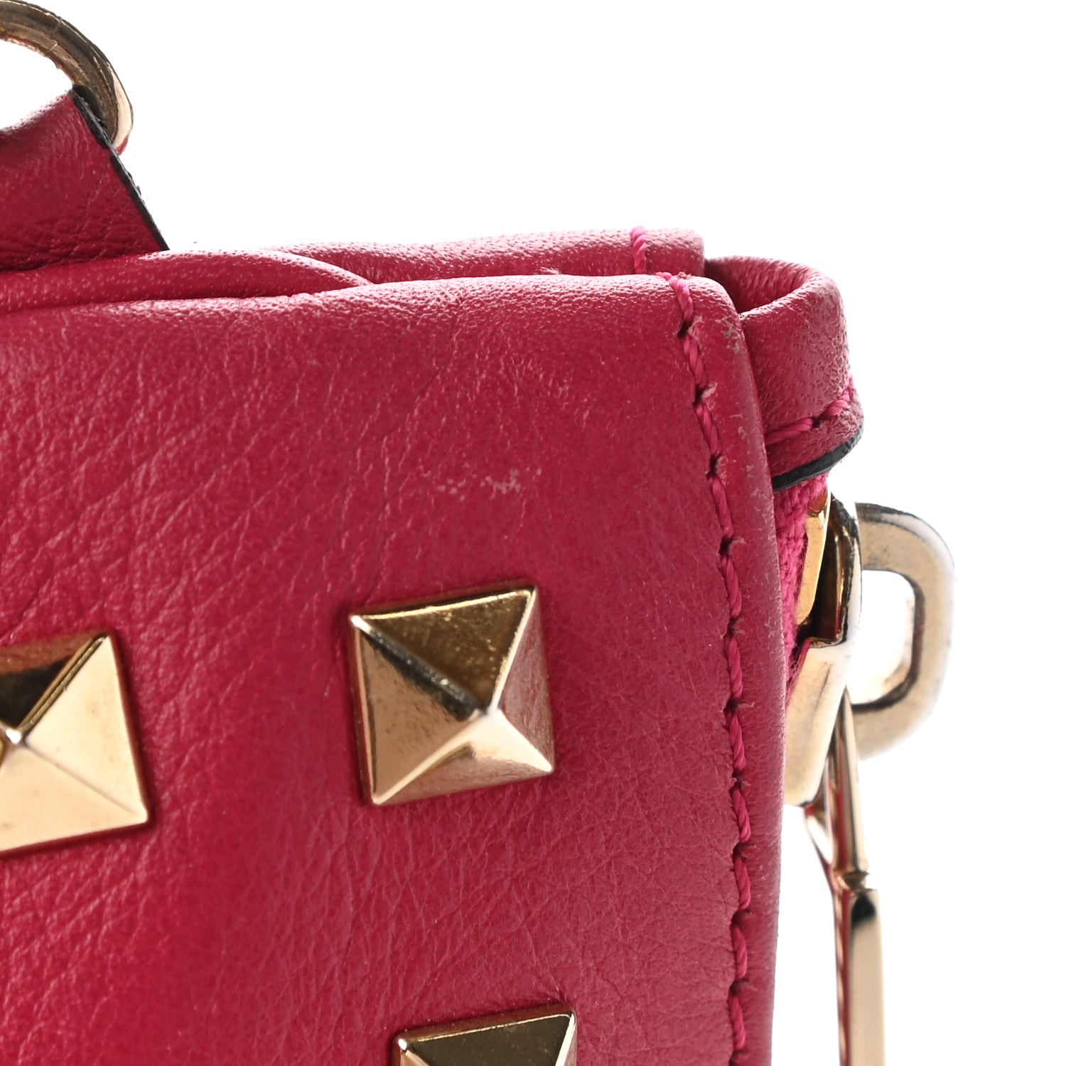 Valentino Garavani Vitello Rockstud Zip Wristlet Pouch Cyclamin 12 of 15