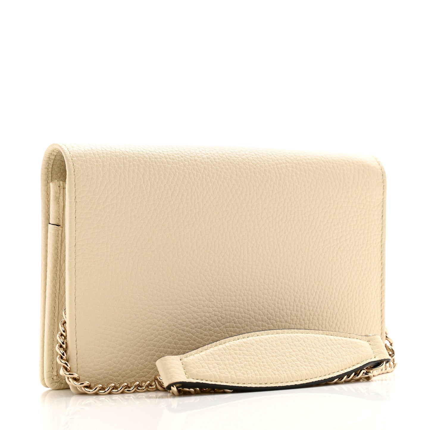 Pebbled Calfskin Soho Wallet on Chain Ivoire