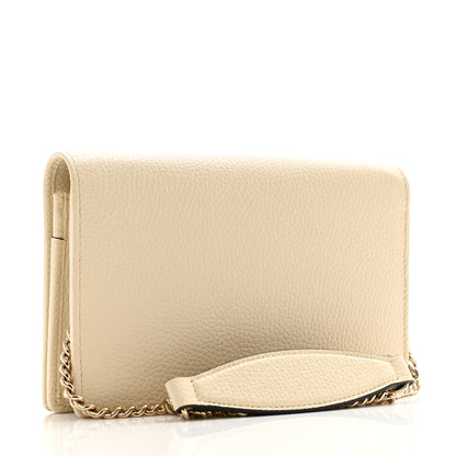 Gucci Pebbled Calfskin Soho Wallet on Chain Ivoire 3 of 12