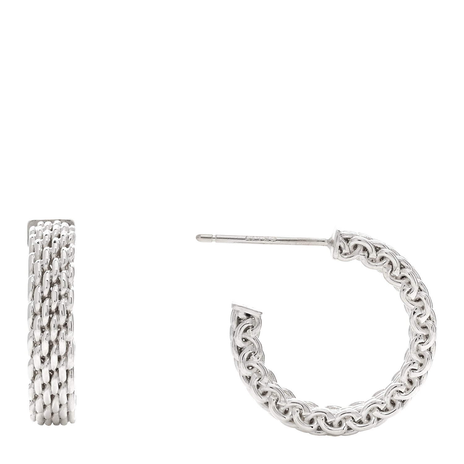 Tiffany Sterling Silver Small Somerset Hoop Earrings 1 of 4