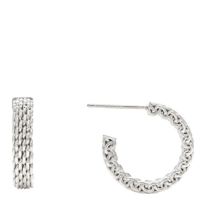 Tiffany Sterling Silver Small Somerset Hoop Earrings 1 of 4