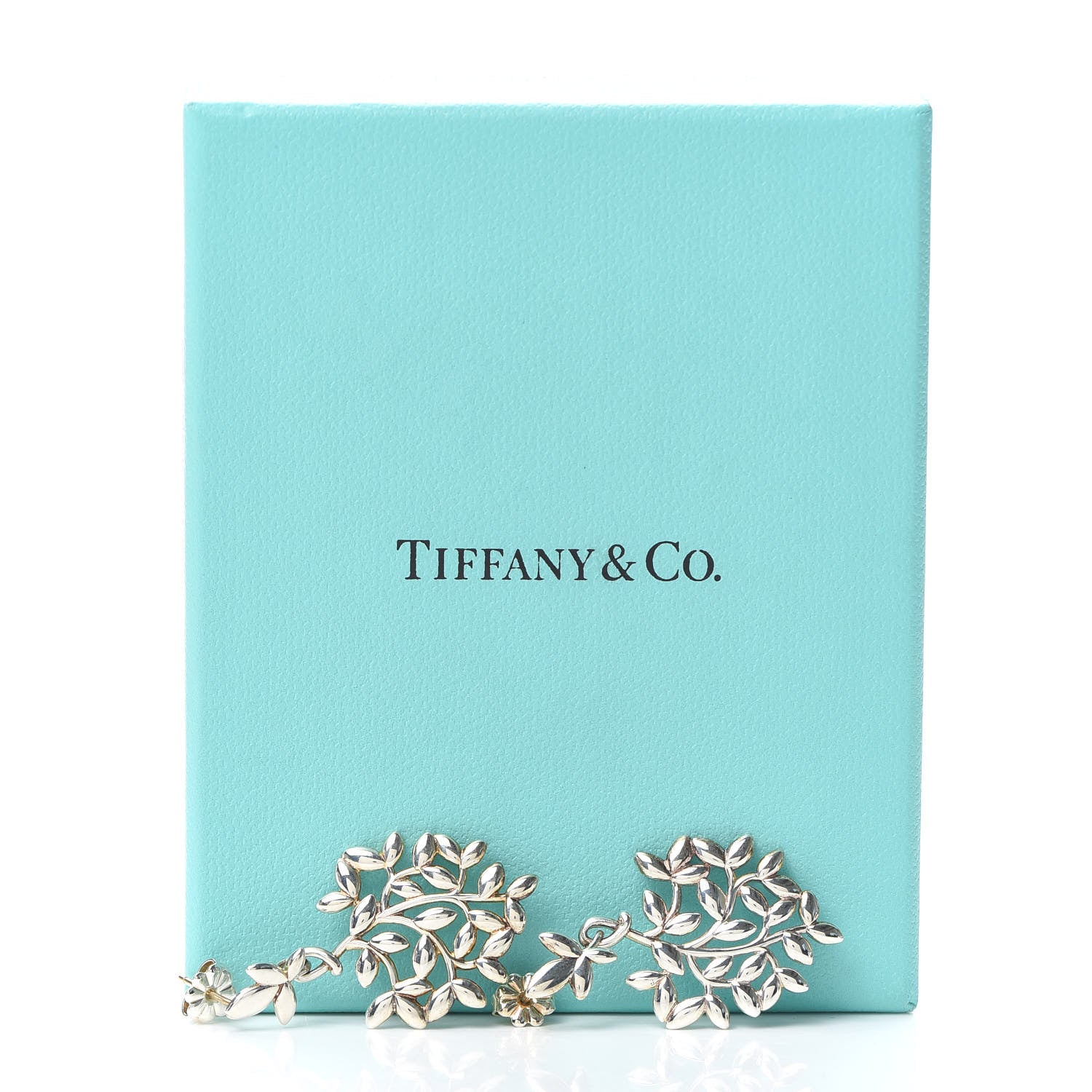 Tiffany Sterling Silver Paloma Picasso Olive Leaf Drop Earrings 5 of 5