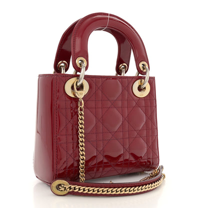 Christian Dior Patent Cannage Mini Lady Dior Red 2 of 11
