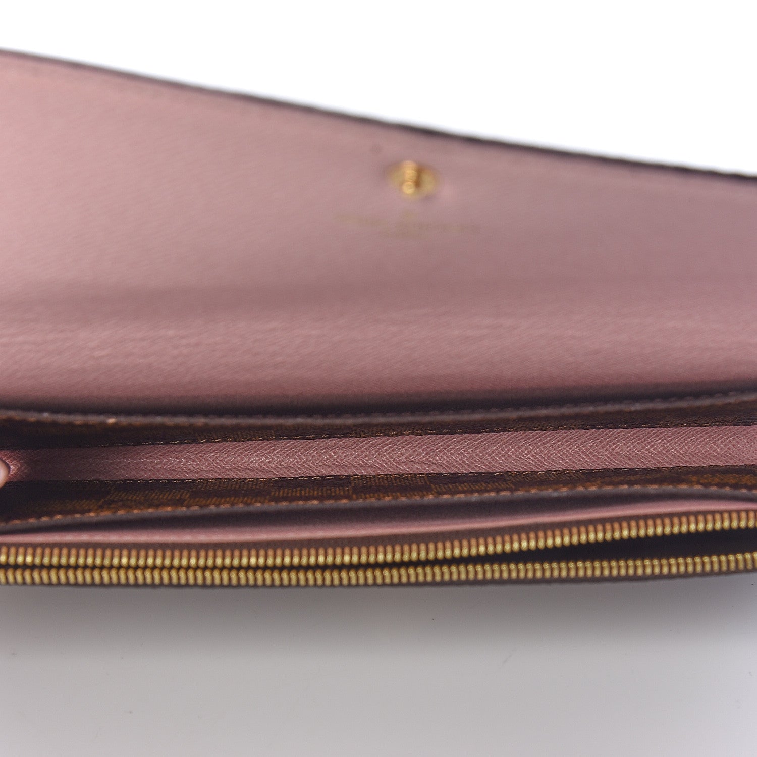 Louis Vuitton Damier Ebene Emilie Wallet Rose Ballerine 5 of 8