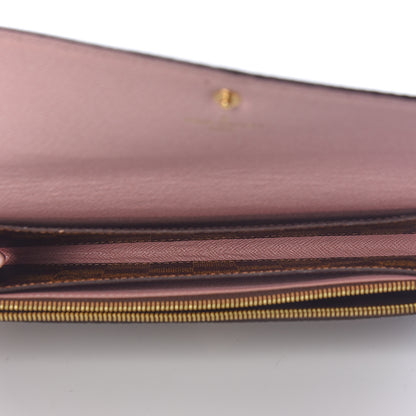 Louis Vuitton Damier Ebene Emilie Wallet Rose Ballerine 5 of 8