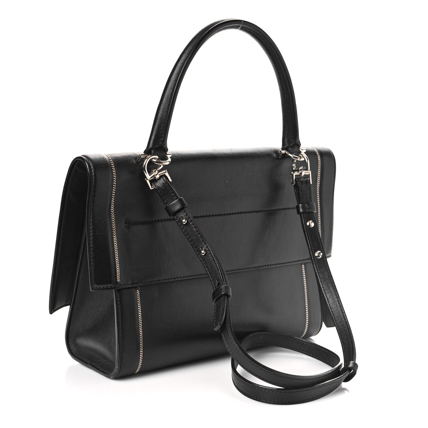 Givenchy Grained Calfskin Chain Small Shark Lock Satchel Black 3 of 10