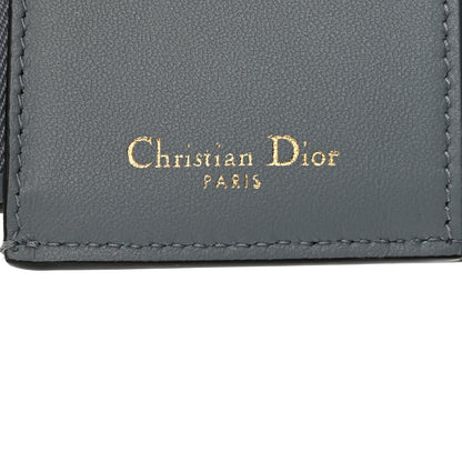 Christian Dior Goatskin Saddle Lotus Wallet Gray 6 of 8