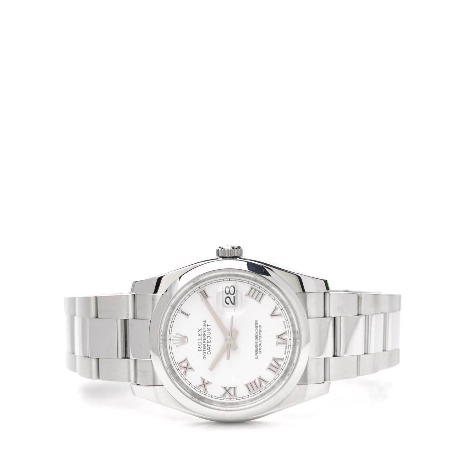 Rolex Stainless Steel 36mm Oyster Perpetual Datejust Watch White Roman 116200 2 of 4