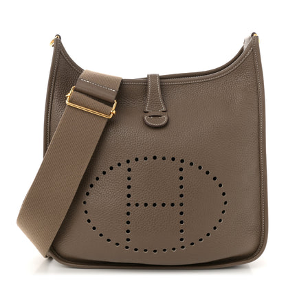 Hermes Taurillon Clemence Evelyne III PM Etoupe 1 of 10