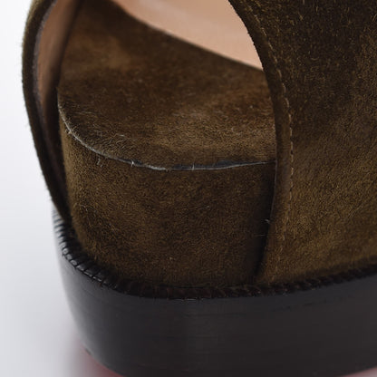 Christian Louboutin Suede Palais Royal Trepointe 140 Pumps 38.5 Bronze 9 of 10
