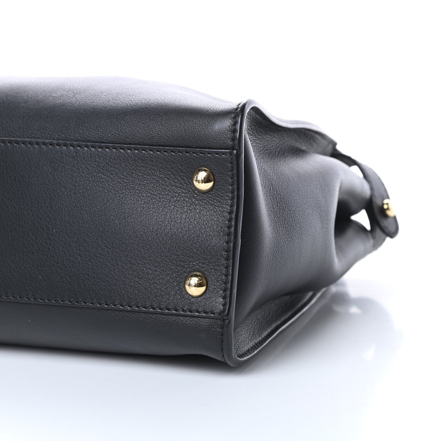 Vitello Seta Shiny Nappa Medium Peekaboo Iconic Satchel Black