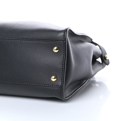 Fendi Vitello Seta Shiny Nappa Medium Peekaboo Iconic Satchel Black 11 of 11