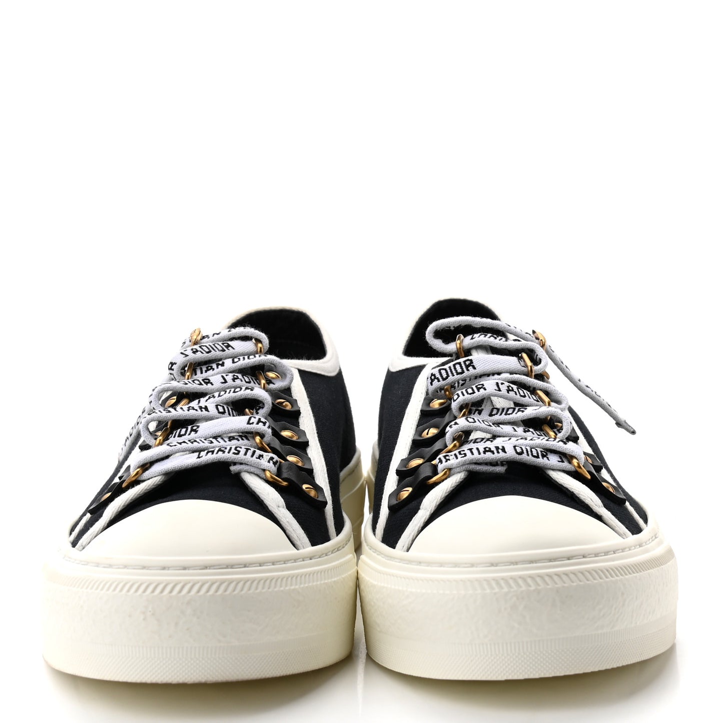 Canvas Oblique Walk'N'Dior Low Top Sneakers 38.5 Black