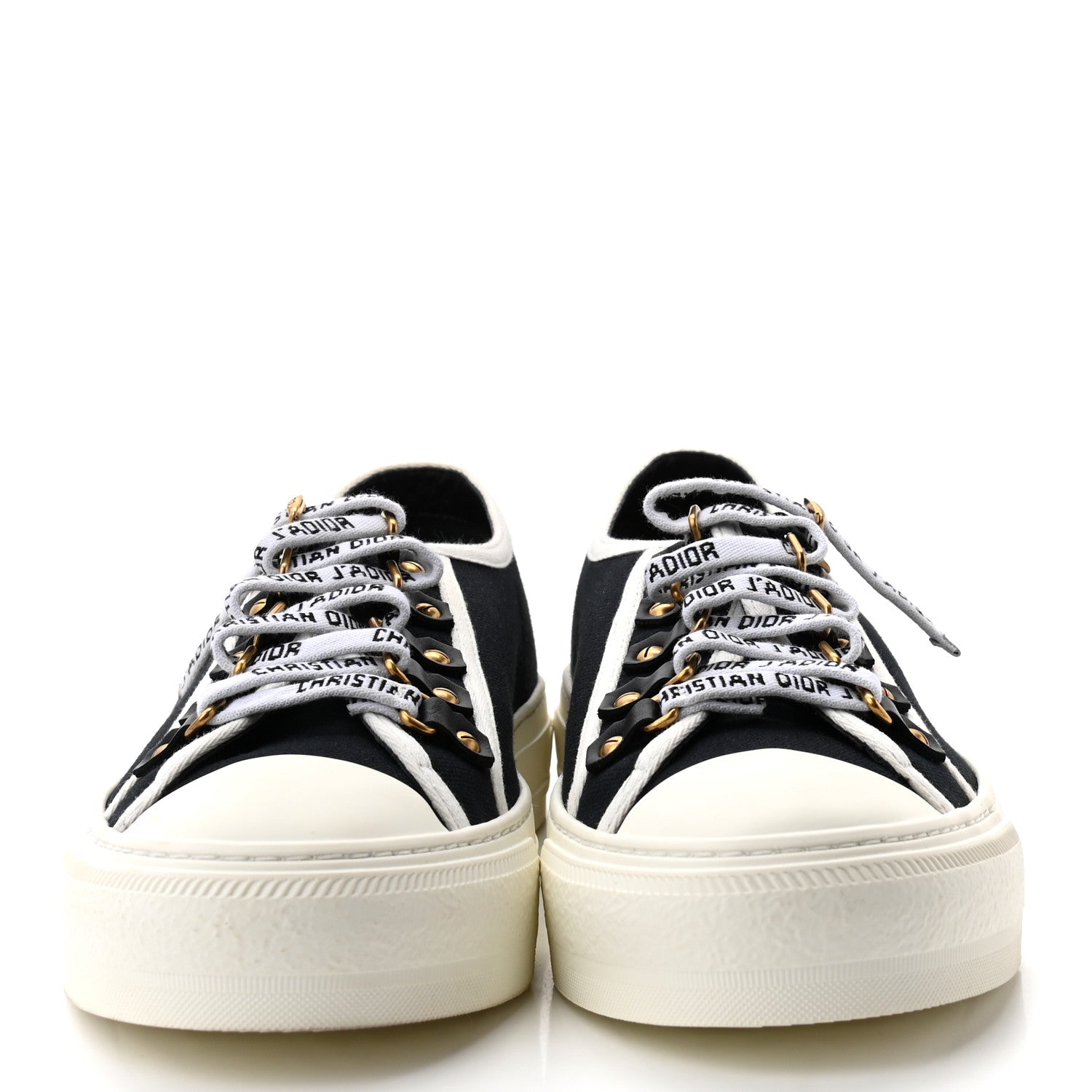Christian Dior Canvas Oblique Walk'N'Dior Low Top Sneakers 38.5 Black 2 of 12