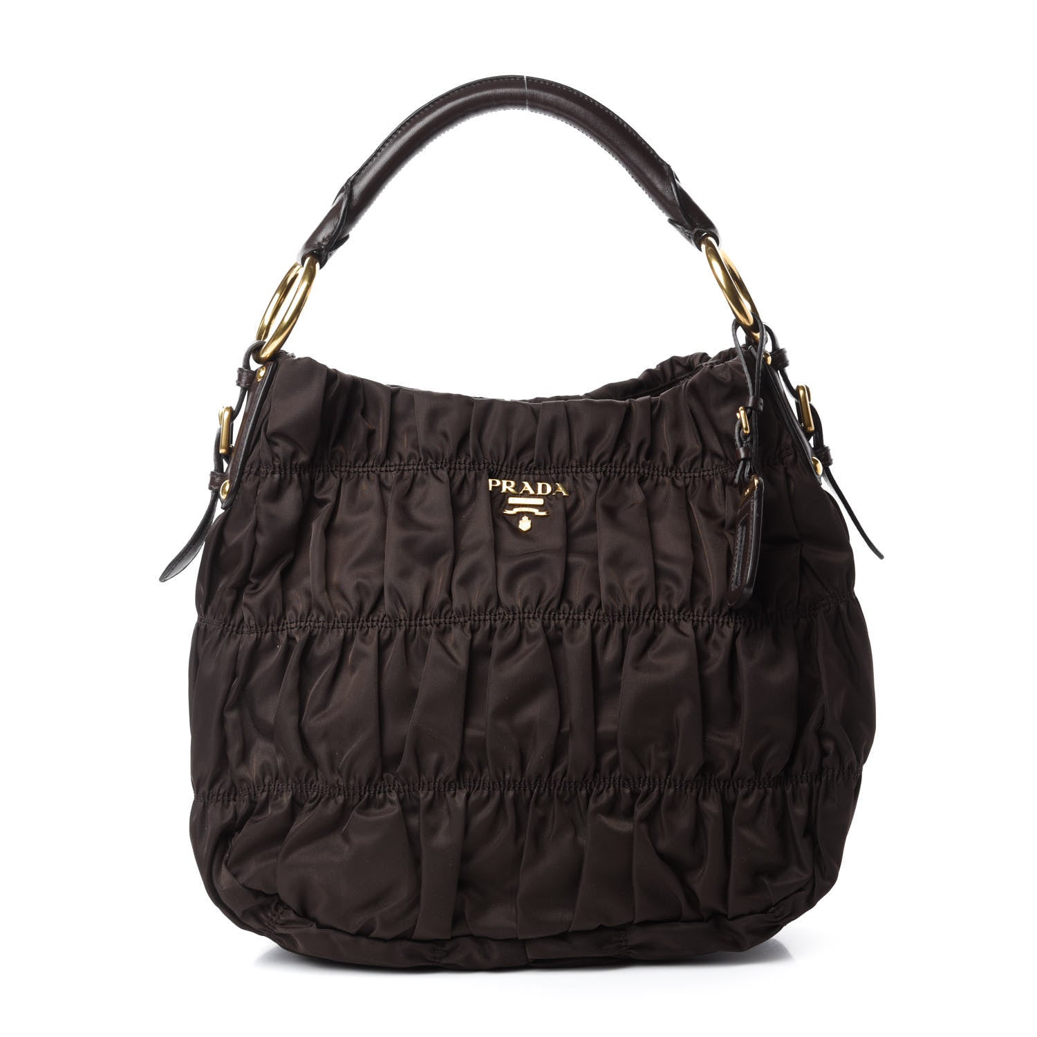 Prada Tessuto Nylon Gaufre Hobo Moro 1 of 10