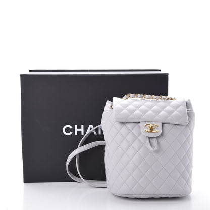 Chanel Calfskin Quilted Small Urban Spirit Backpack Light Grey 9 of 9