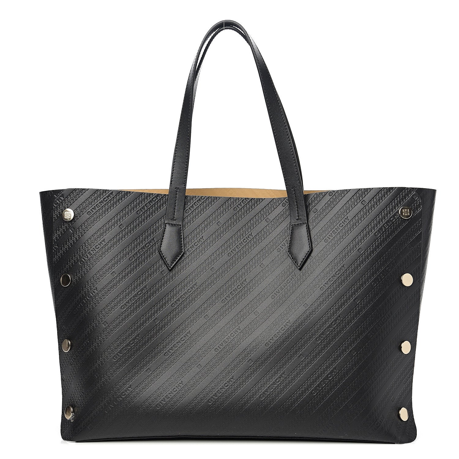 Givenchy Calfskin Chain Embossed Medium Bond Shopper Tote Black 1 of 9