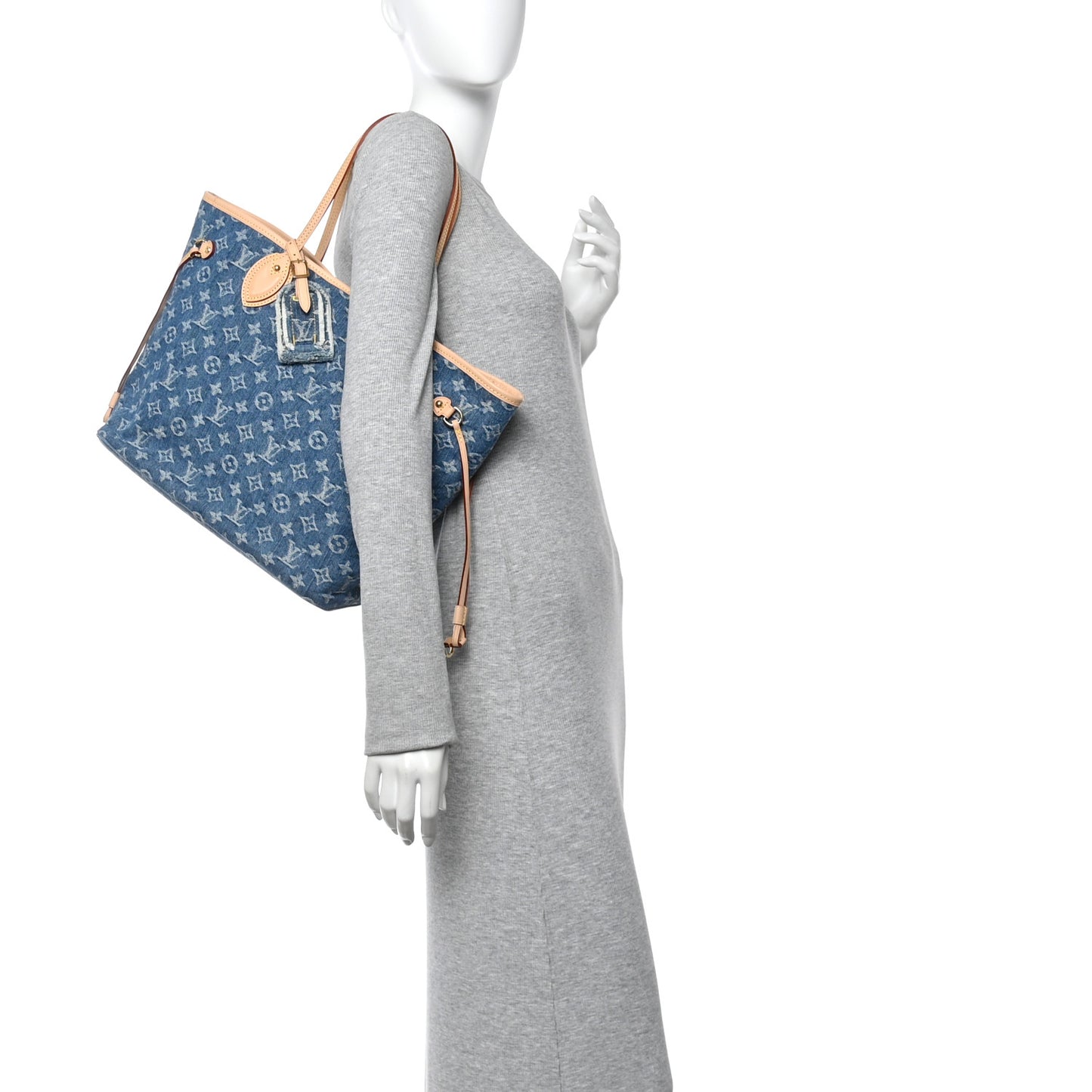 Monogram Denim Neo Neverfull MM Blue