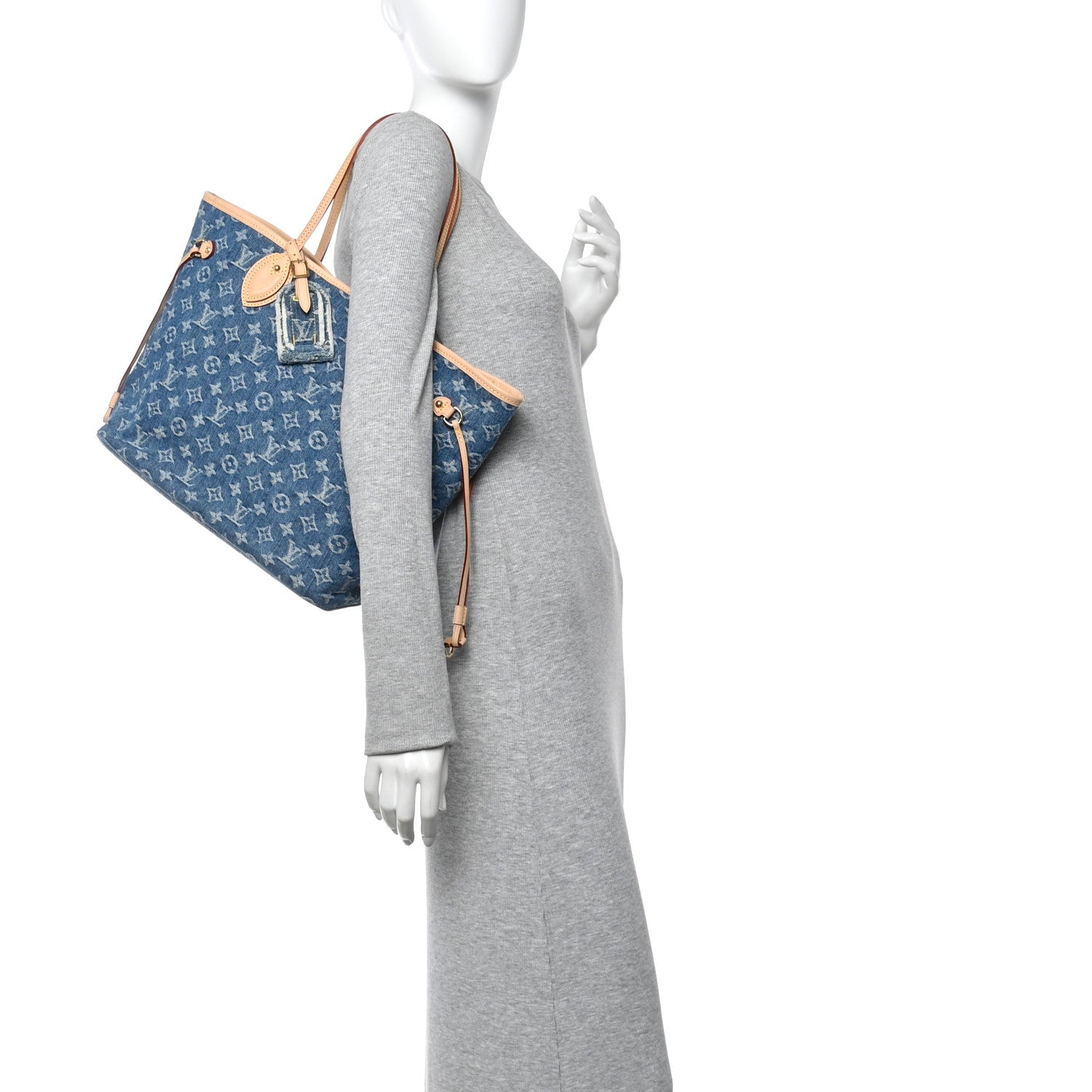 Louis Vuitton Monogram Denim Neo Neverfull MM Blue 2 of 10