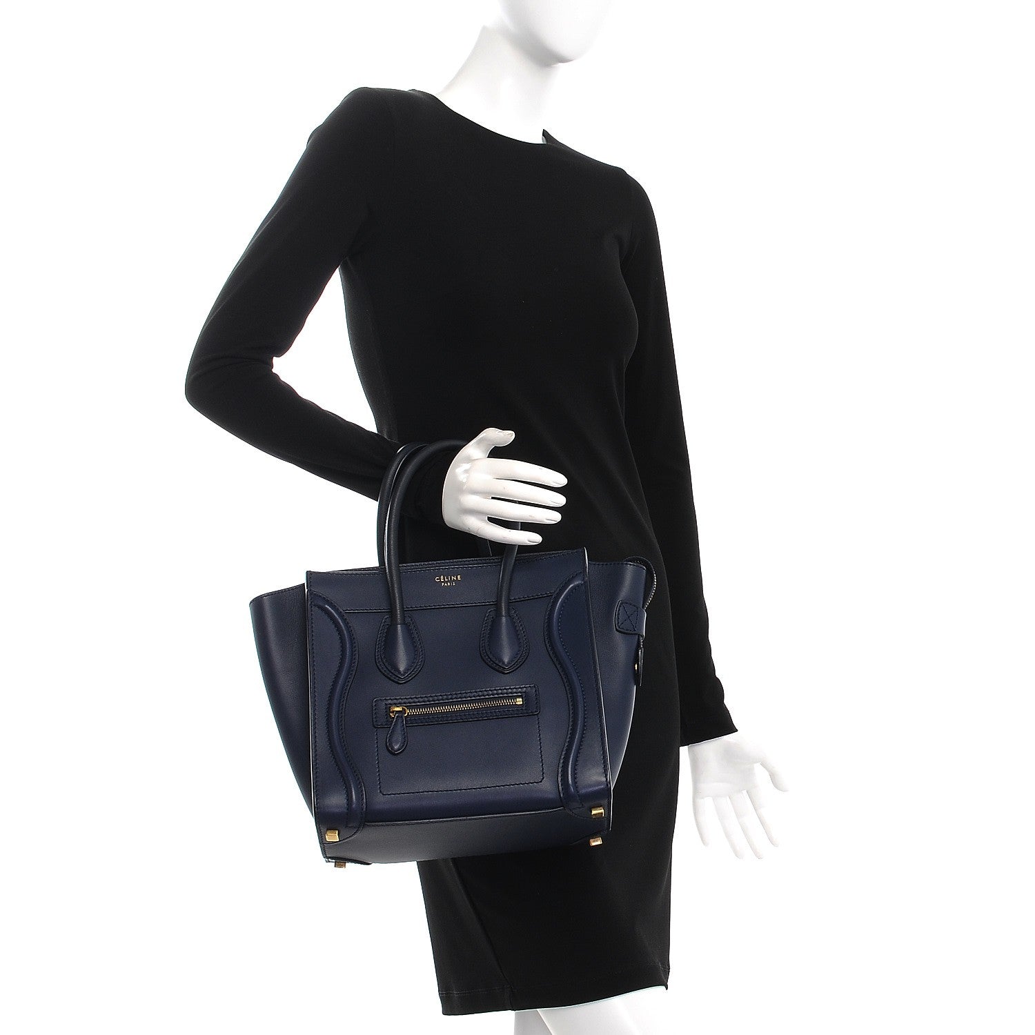 Celine Smooth Calfskin Micro Luggage Navy Blue 2 of 7