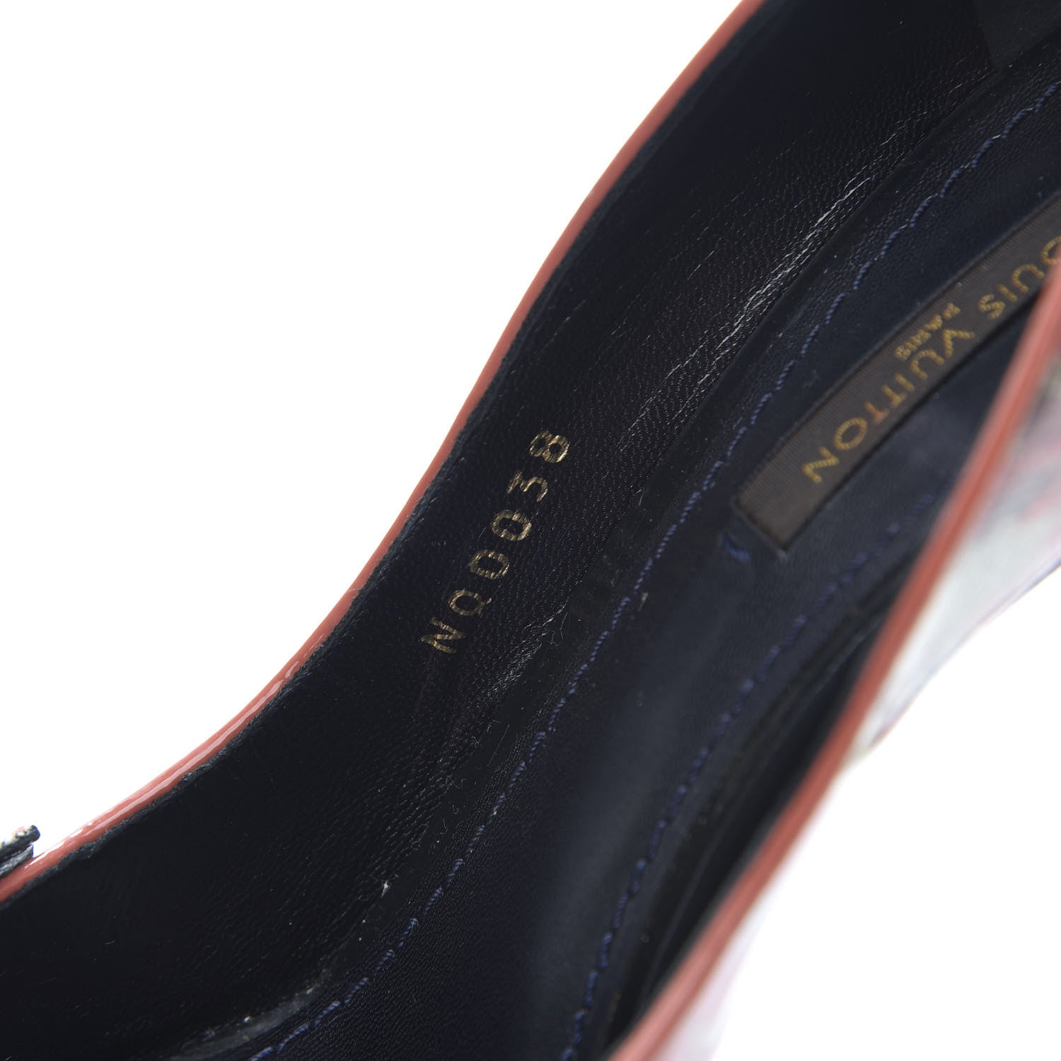 Louis Vuitton Monogram Pulp Karung Defile Peep Toe Pumps 37 10 of 11