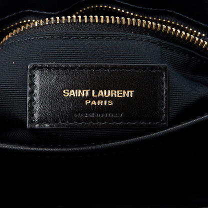 Saint Laurent Denim Y Quilted Monogram Toy Loulou Crossbody Bag Grey 8 of 14