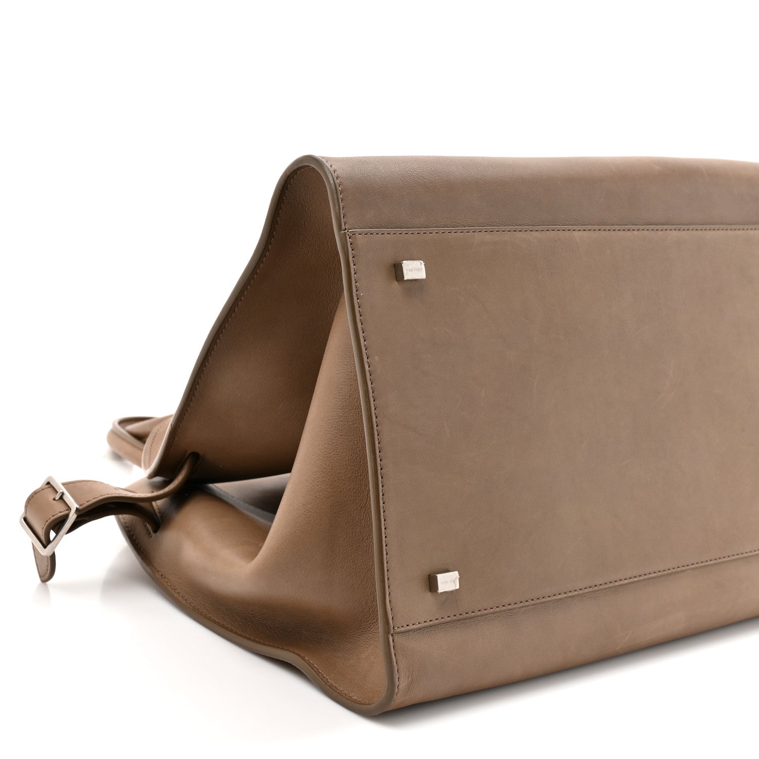 The Row Polished Saddle Calfskin Soft Margaux 15 Mouse Grey 9 of 15